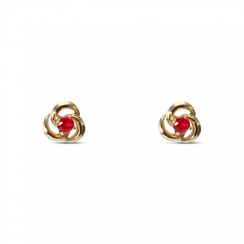 Boucles d oreilles Rubis 2mm Or Jaune